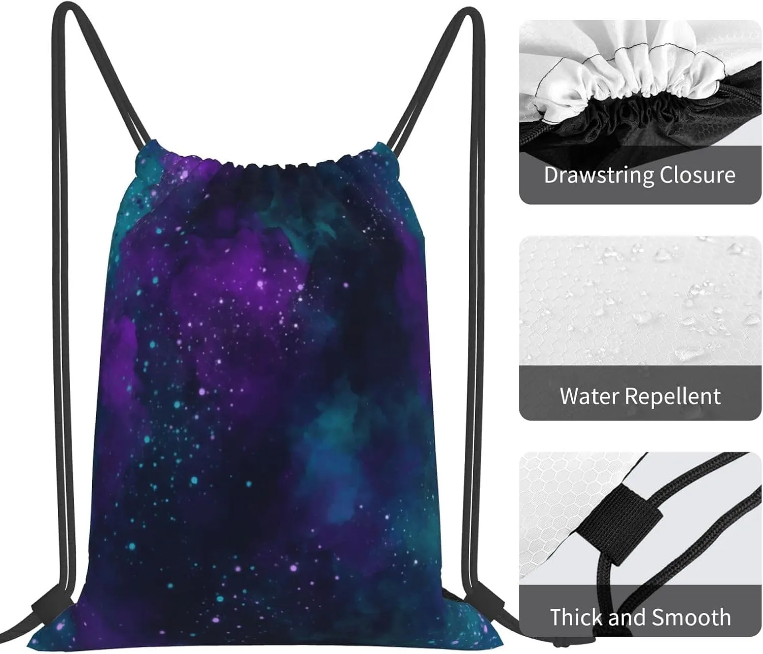 star galaxy universe Drawstring Gym Bags Sport String Bag Backpack for Hiking Yoga Travel 14 x 16 Inch