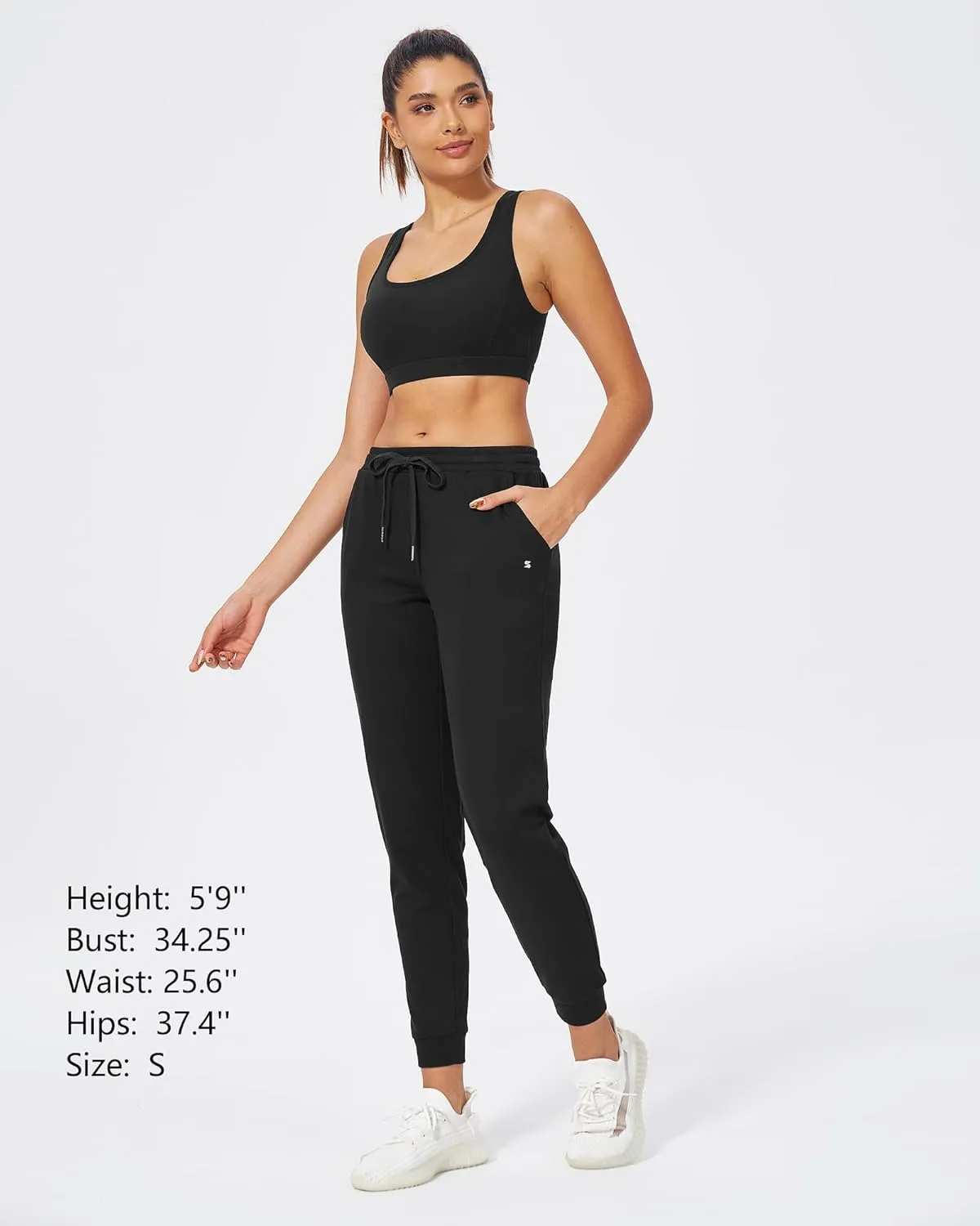Stelle Womens High Waist Drawstring Jogger Athletic Lounge Sweatpants with Pockets