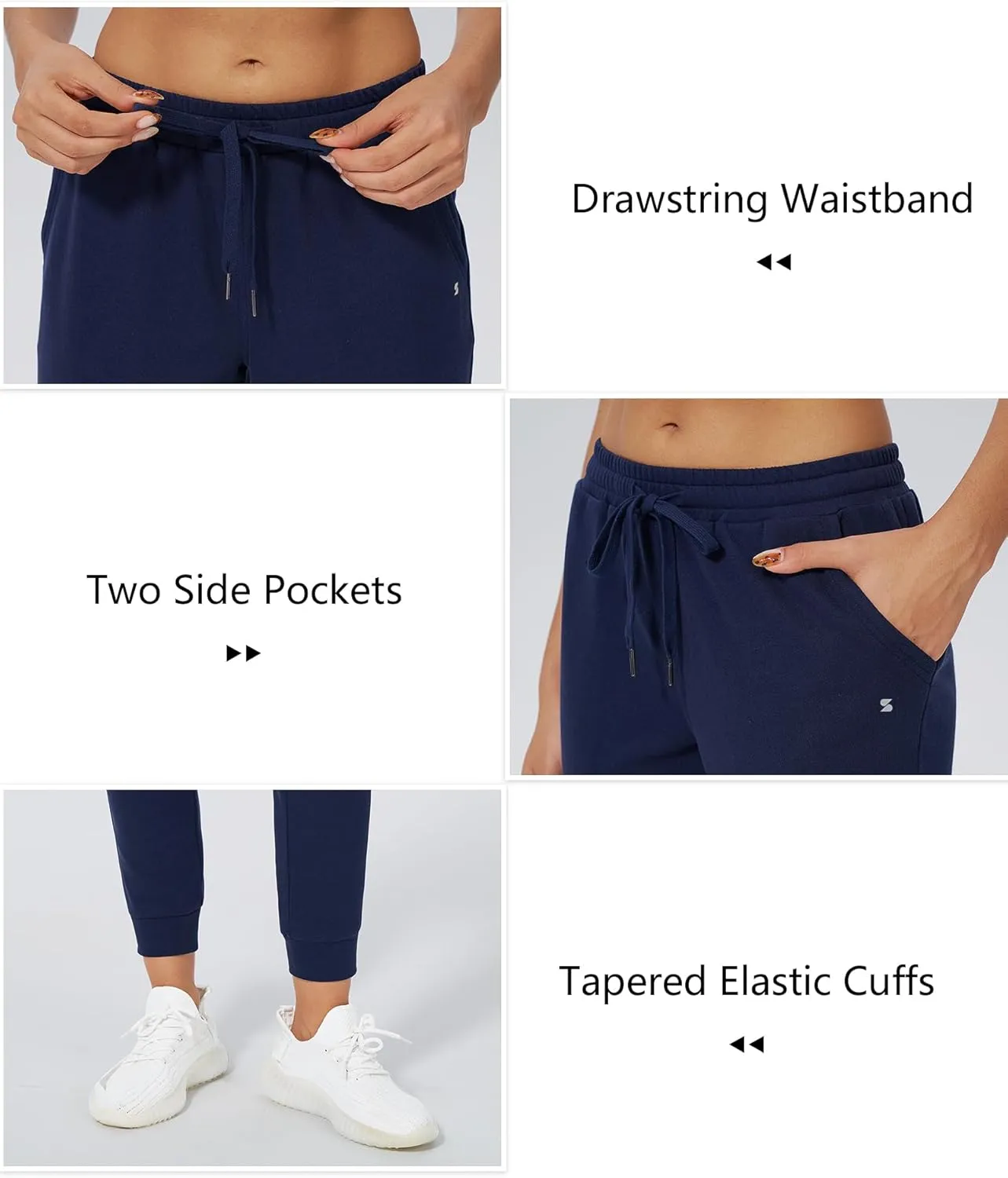 Stelle Womens High Waist Drawstring Jogger Athletic Lounge Sweatpants with Pockets