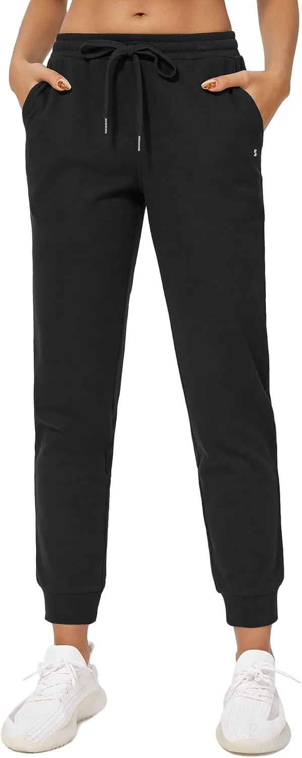 Stelle Womens High Waist Drawstring Jogger Athletic Lounge Sweatpants with Pockets