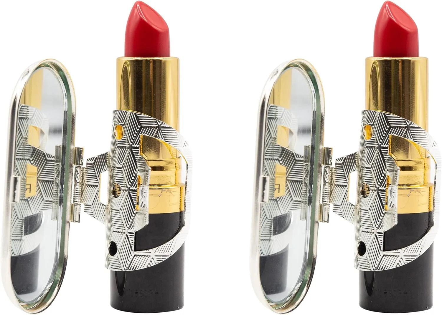 Stephanie Imports Set of 2 Clip-On Round Lipstick Mirrors (Retro Squares)