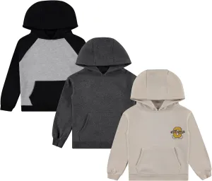 STITCH & STONE Boys' Hoodie Sweatshirt Set - Cozy, Durable, and Stylish - Pack of 3 with Cool Designs