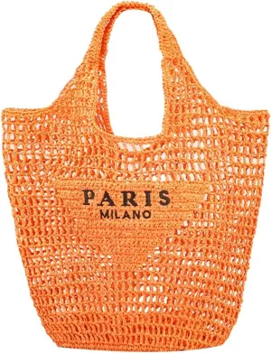Straw Mesh Tote Bag for Women 2023 New Mesh Hollow Woven Beach Bag Large Travel Shoulder Handbags Hobo Bag