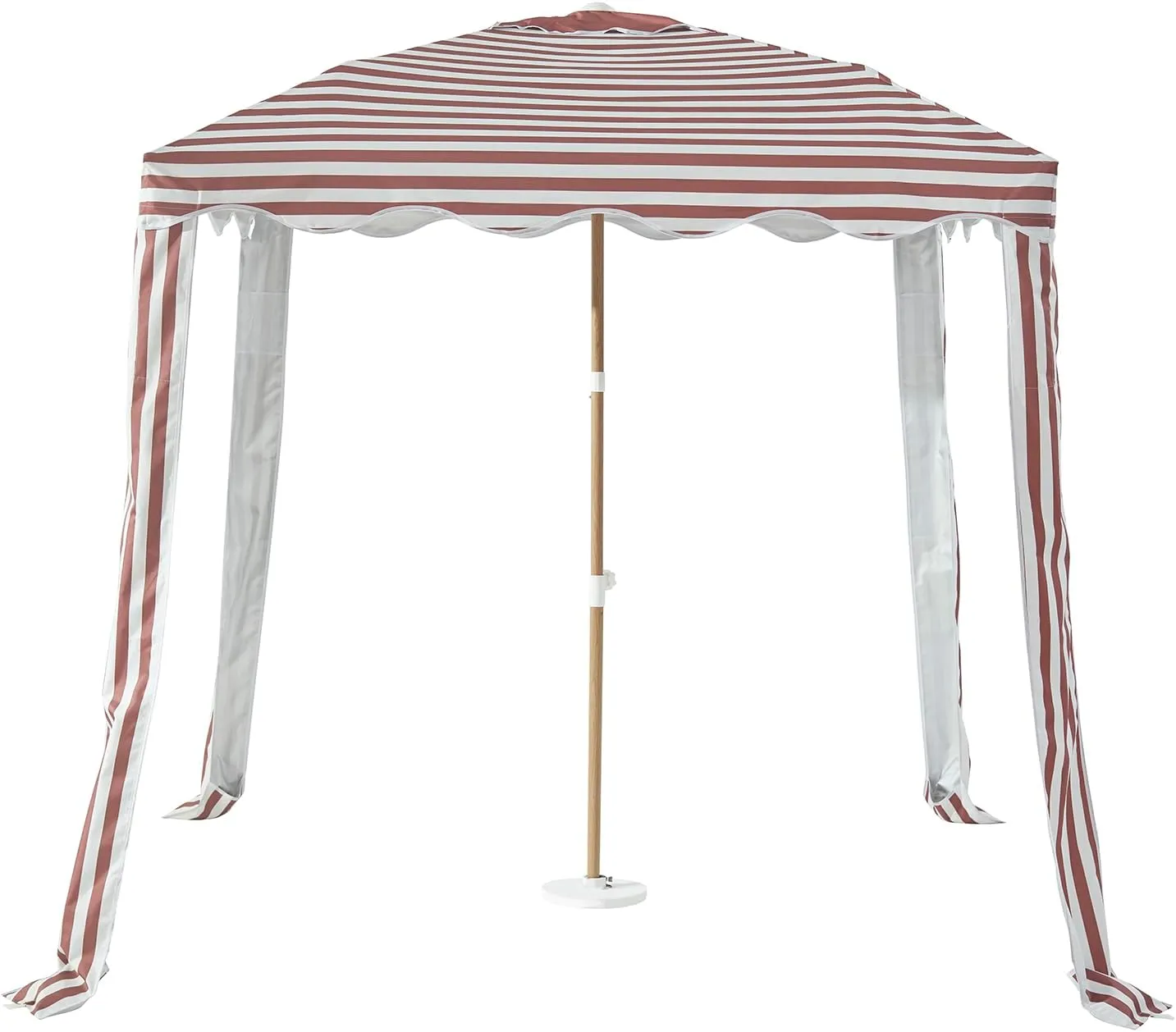 Striped Beach Cabana, 6.5FT × 6.5FT UPF 50  Sun Shelter with Silver Coating, Easy Setup & Portable Beach Canopy with Vent, Wind Resistant with Sand Pockets (Garnet)