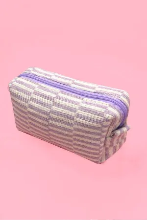Striped Cosmetic Pouch