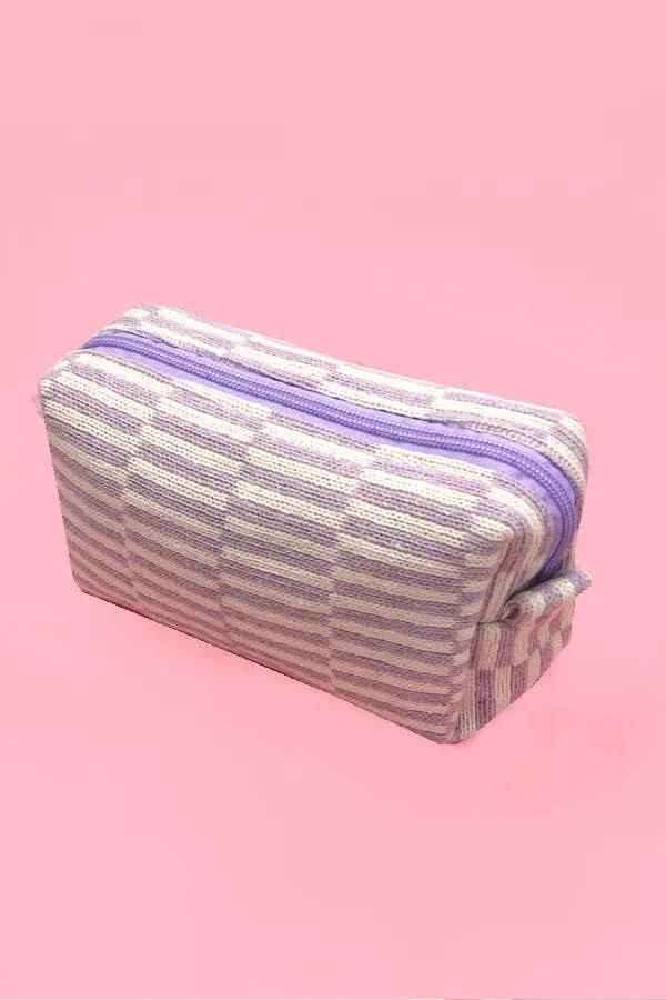 Striped Cosmetic Pouch