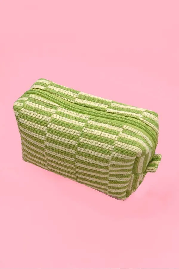 Striped Cosmetic Pouch
