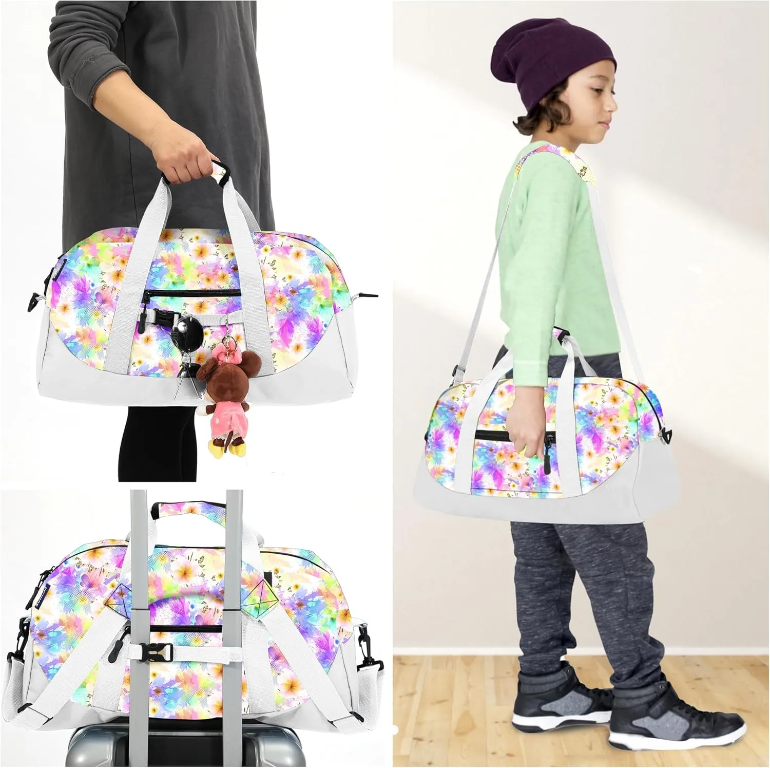 Stumdo Kids Overnighter Duffel Bags for kids, Carry-On Size & Ideal for School Practice or Overnight Travel Weekender Tote for Travel Gym Sport bag for Boys & Girls (11-fhua)