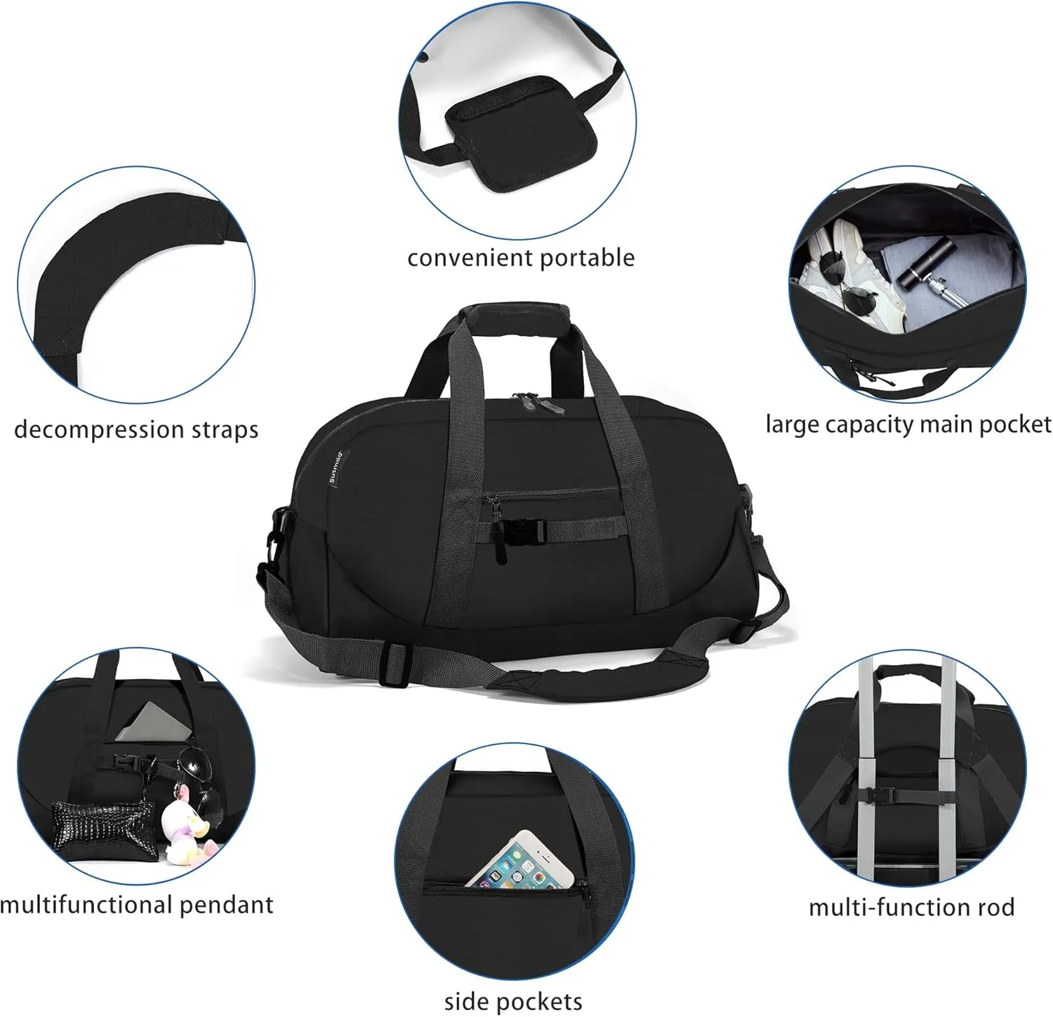 Stumdo Kids Overnighter Duffel Bags for kids, Carry-On Size & Ideal for School Practice or Overnight Travel Weekender Tote for Travel Gym Sport bag for Boys & Girls (11-hei)