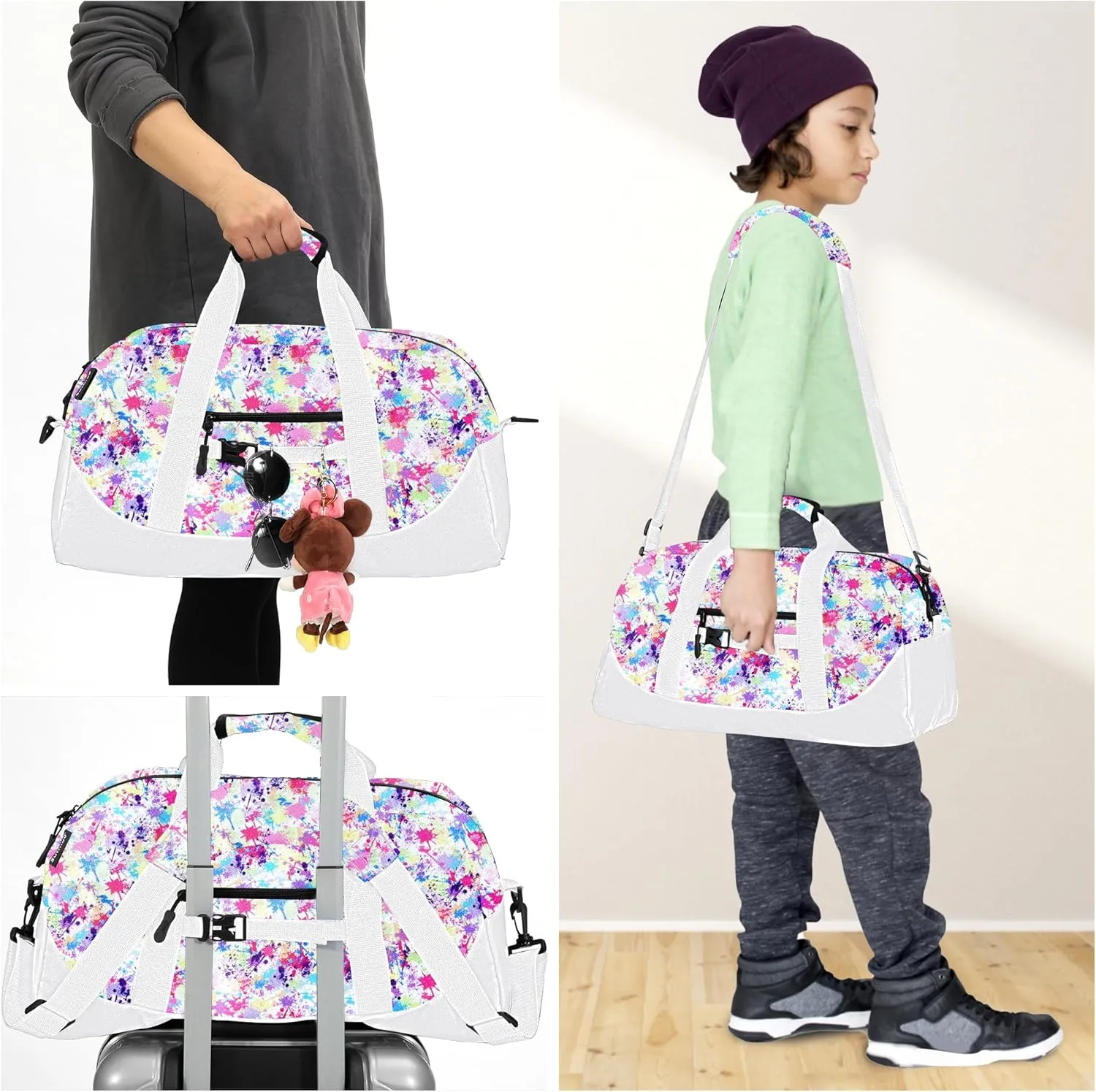 Stumdo Kids Overnighter Duffel Bags for kids, Carry-On Size & Ideal for School Practice or Overnight Travel Weekender Tote for Travel Gym Sport bag for Boys & Girls (11chua)