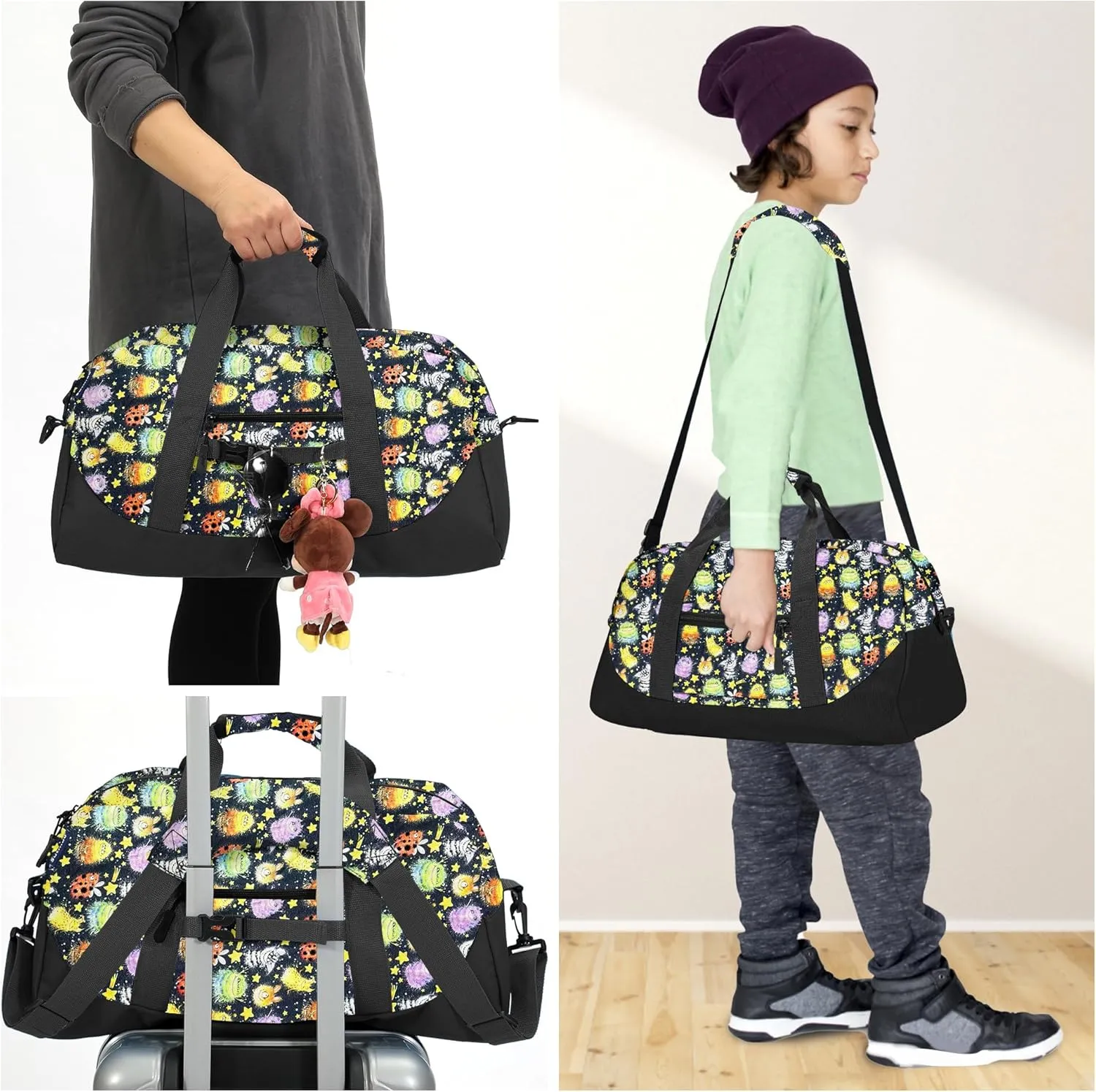 Stumdo Kids Overnighter Duffel Bags for kids, Carry-On Size & Ideal for School Practice or Overnight Travel Weekender Tote for Travel Gym Sport bag for Boys & Girls (11gshou)