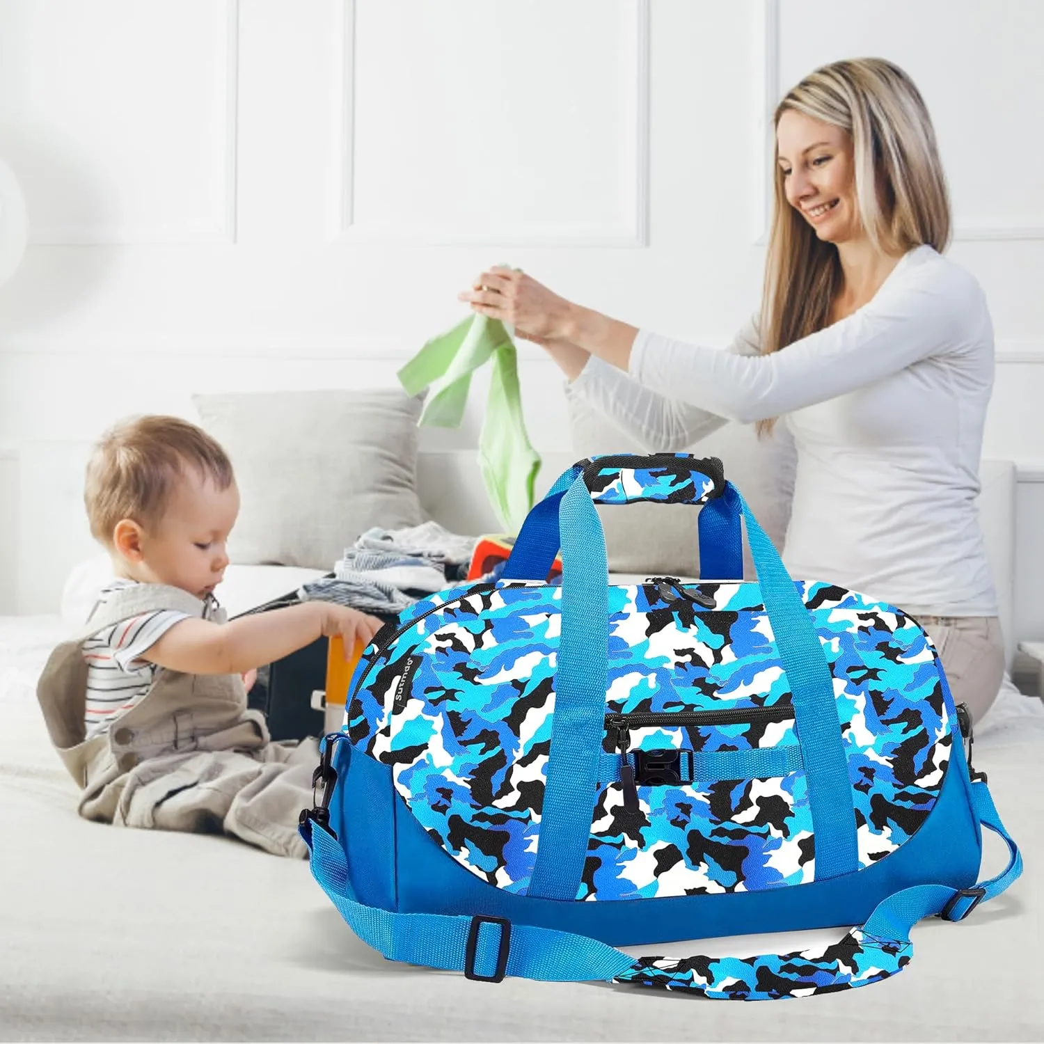 Stumdo Kids Overnighter Duffel Bags for kids, Carry-On Size & Ideal for School Practice or Overnight Travel Weekender Tote for Travel Gym Sport bag for Boys & Girls (11slan)
