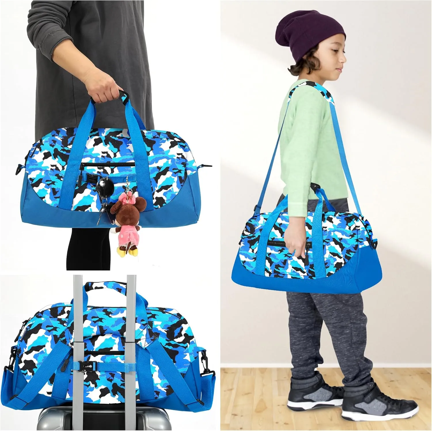 Stumdo Kids Overnighter Duffel Bags for kids, Carry-On Size & Ideal for School Practice or Overnight Travel Weekender Tote for Travel Gym Sport bag for Boys & Girls (11slan)