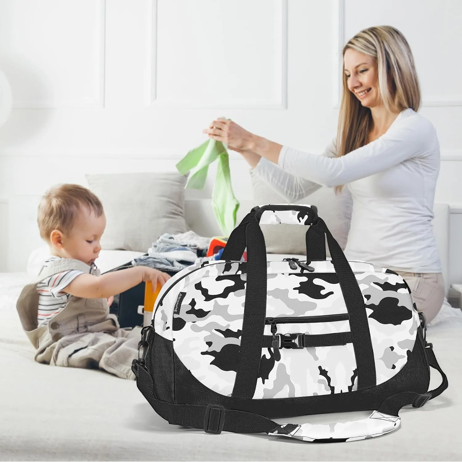 Stumdo Kids Overnighter Duffel Bags for kids, Carry-On Size & Ideal for School Practice or Overnight Travel Weekender Tote for Travel Gym Sport bag for Boys & Girls (71fen)