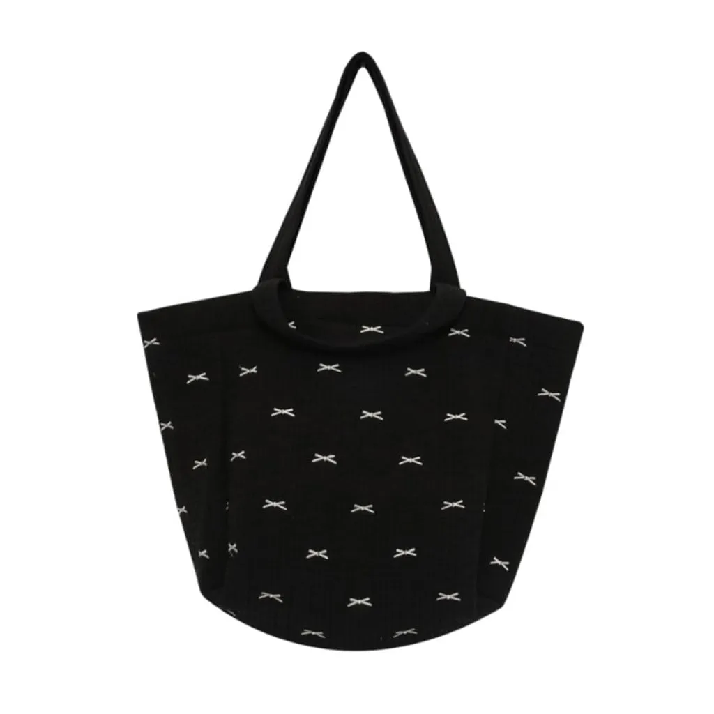 Stylish Mom Baby Handbag Spacious Diaper Bag Lovely Bowknot Decor Nappy Organiser Case for Busy Parents