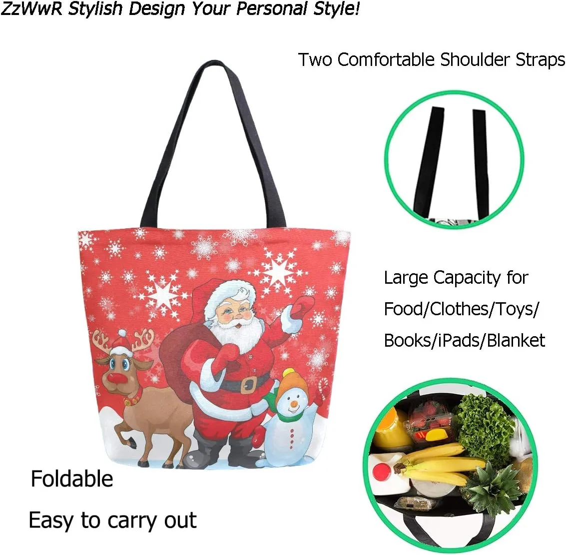 Stylish Print Extra Large Shoulder Tote Bag for Beach Travel Weekender Gym Grocery Shopping…