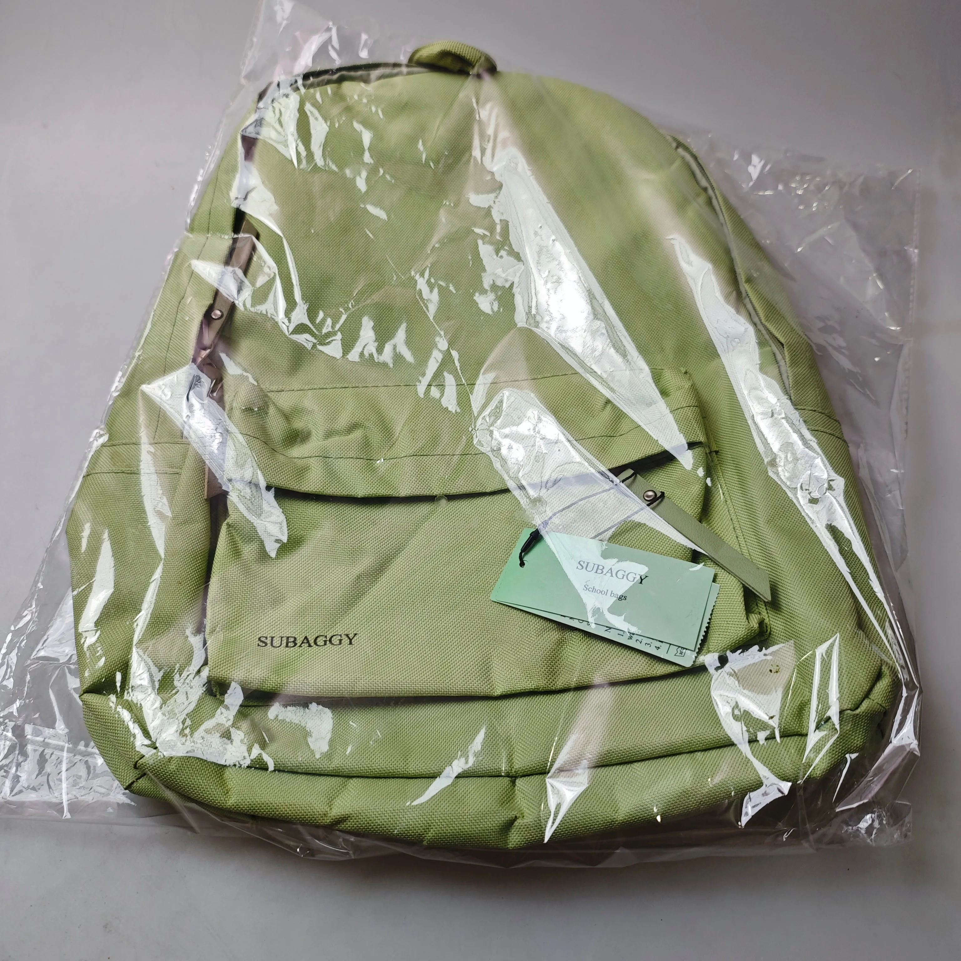 SUBAGGY School Bags - Oxford Fabric, Green, 15.6 Inches, Durable and Stylish, Spacious and Comfortable