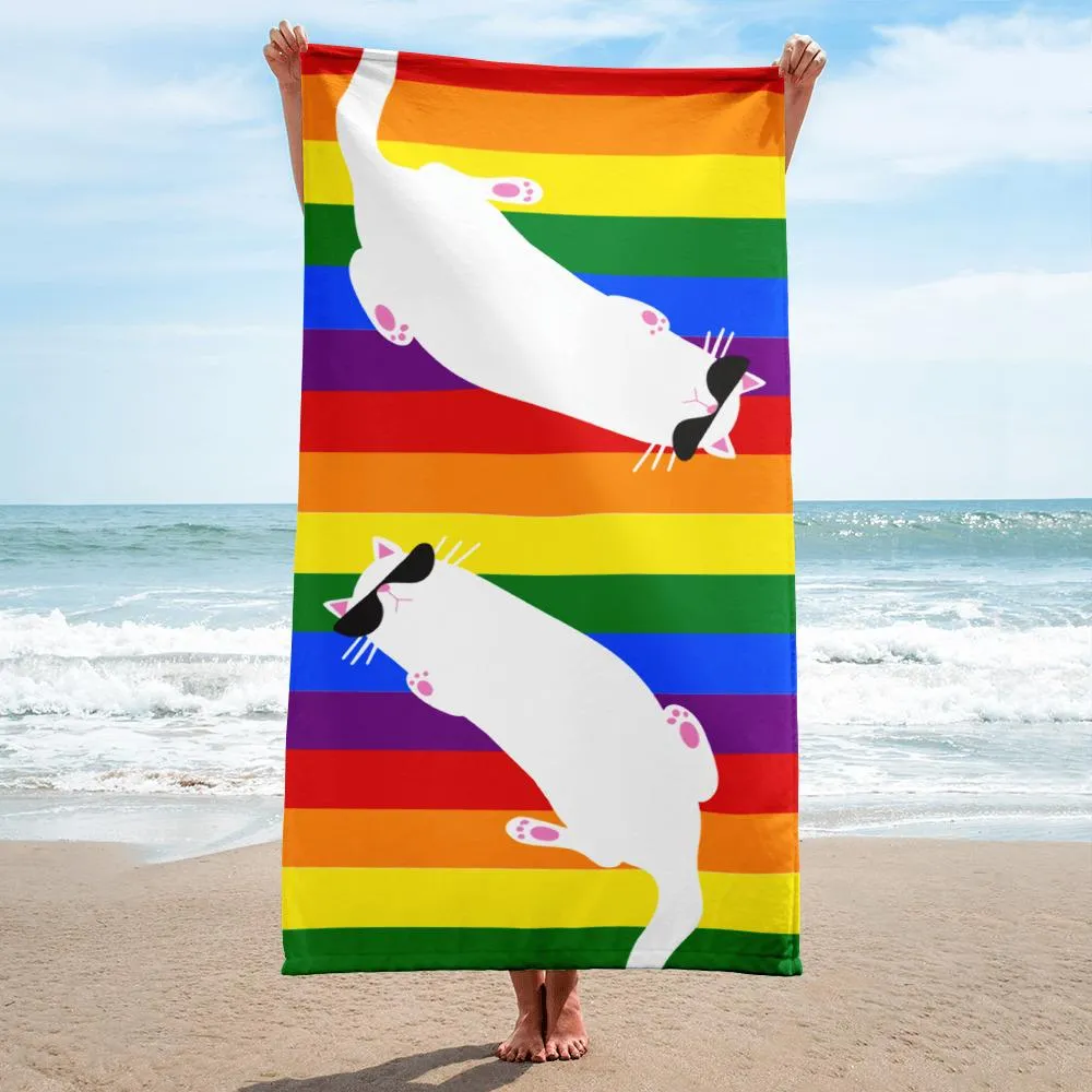 Summer Cat 'Rainbow' Versatile Lightweight Towel