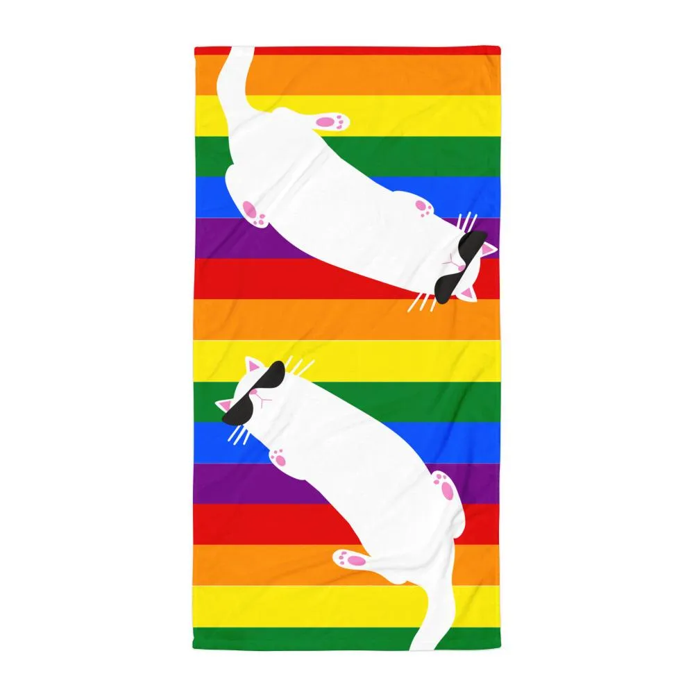 Summer Cat 'Rainbow' Versatile Lightweight Towel