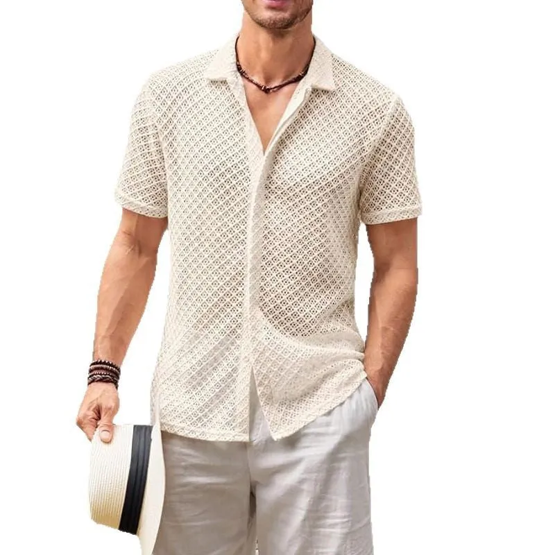 Summer Mesh Short Sleeve Shirt : ROSELUNE🌺