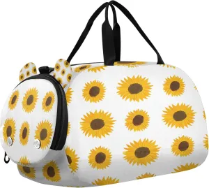 Sunflower Kids Overnight Sports Duffel Bags with Shoe Compartment & Wet Pocket Travel Sport Gym Bag for Girls Boys