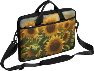 Sunflower Sunflowers Sunrise Sunshine Laptop Shoulder Bag for Men Women Slim Briefcase Messenger Bag Waterproof 15.6 Inch Laptop Bag Carrying Case Fit 14-15.6 Inch Notebook Computer Tablet
