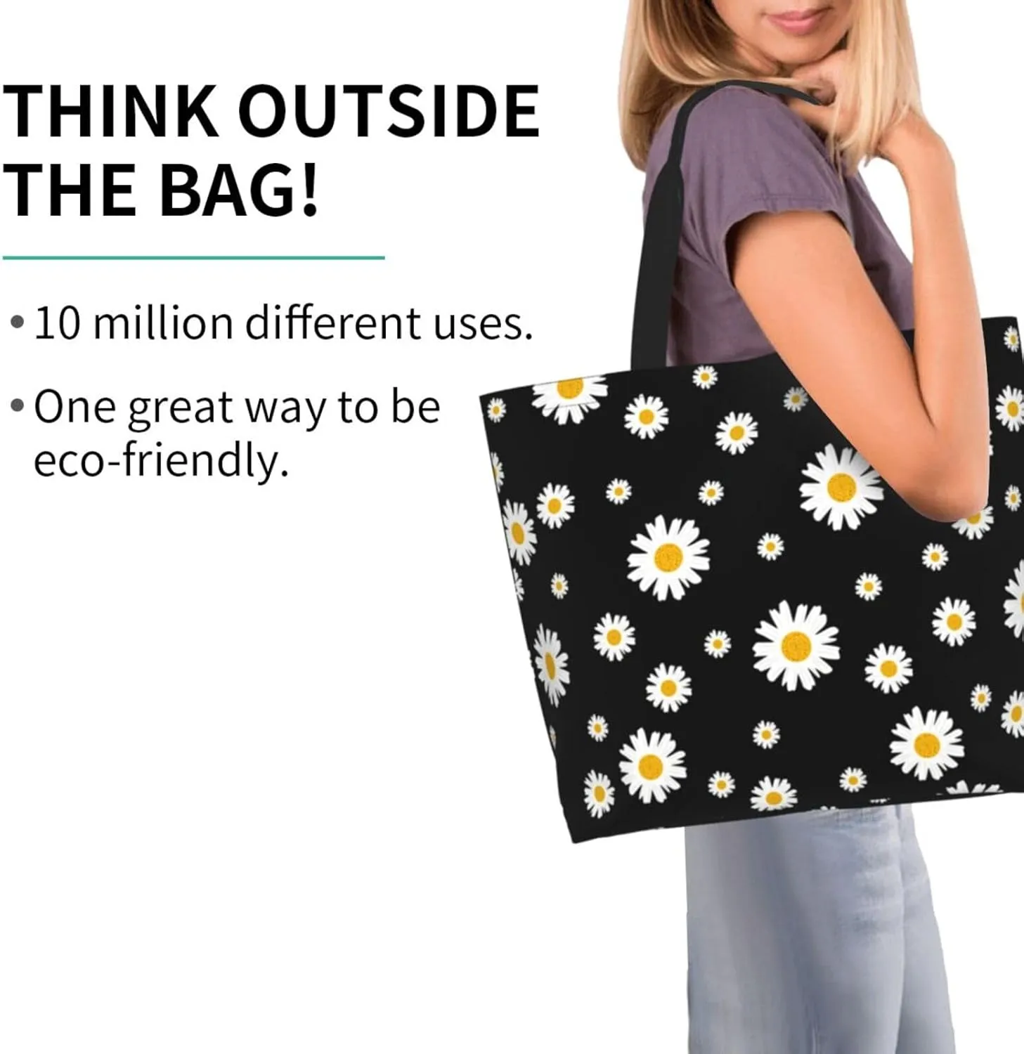 Sunflower Tote Bag For Women, Waterproof Shoulder Bags Big Reusable Grocery Handbag For Shopping Picnic Work Beach