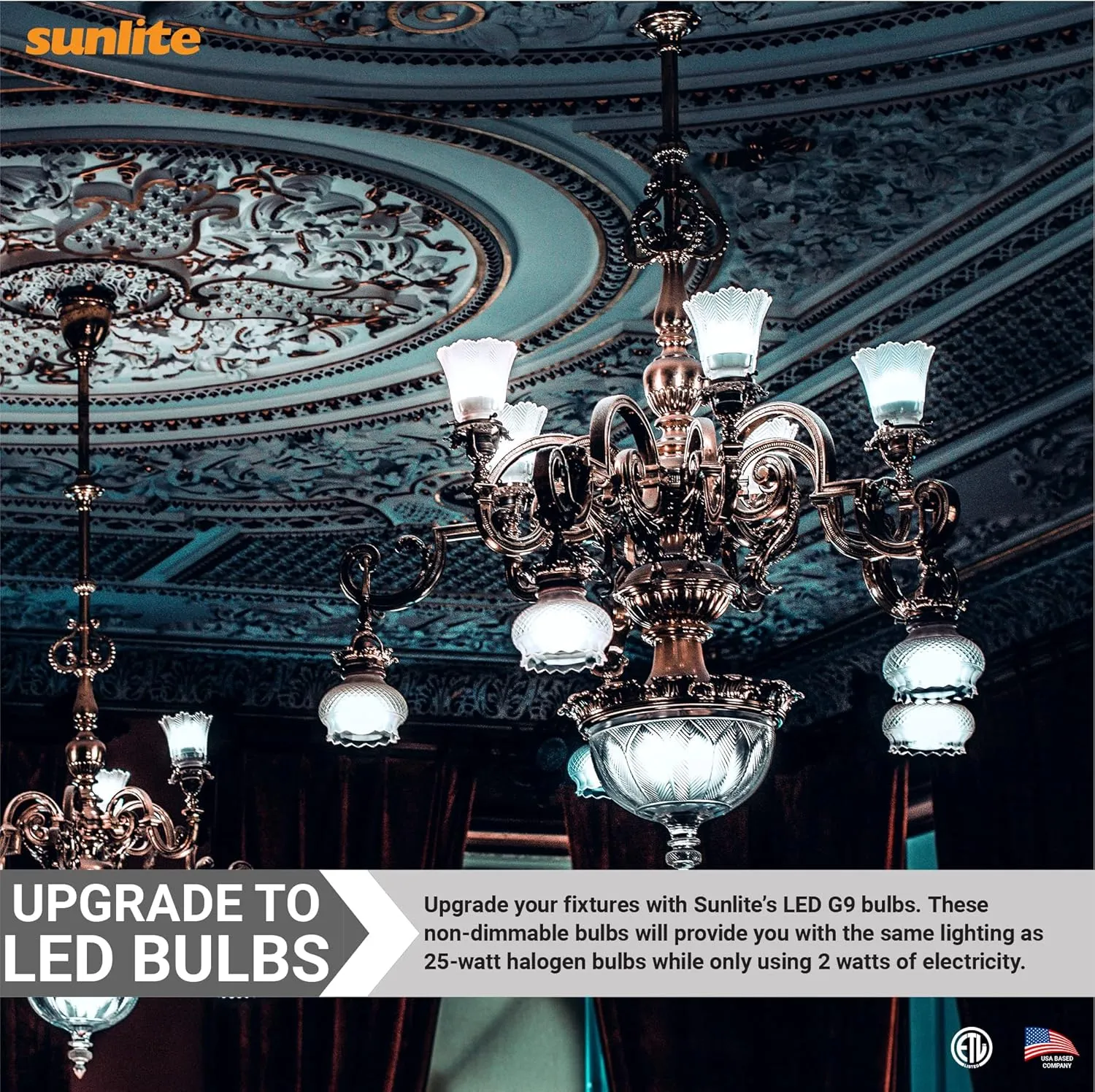 Sunlite LED G9 Bi-Pin Base Light Bulb, 2 Watt (25W Halogen Equivalent), 200 Lumen, Non-Dimmable, 5000K Daylight, 6 Pack