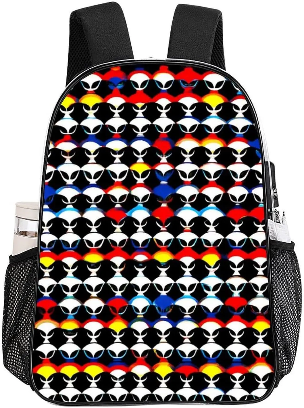 Supdreamc Adults Lightweight Cool Trippy Aliens Pattern Shoulder Book Bags Big Capacity Shoulder Bag Transparent Bag for Trekking Work Walking Cycling