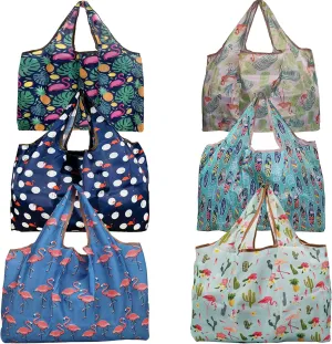 Super Large Reusable Grocery Bags 6 Packs Foldable Grocery Tote Bags Reusable Shopping Bags with Attached Pouch By Ahyuan