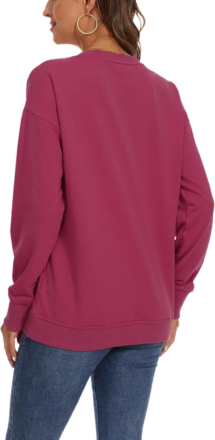 SWEET POISON Womens Casual Fashion Sweatshirts Loose Pullover Sweatshirt Long Sleeve Crewneck Tops