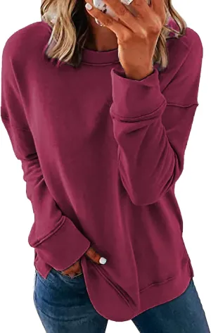 SWEET POISON Womens Casual Fashion Sweatshirts Loose Pullover Sweatshirt Long Sleeve Crewneck Tops