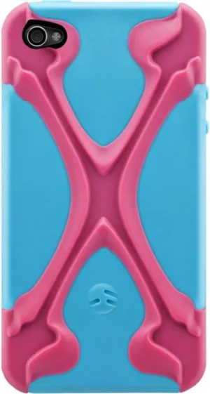 SwitchEasy Capsule Rebel X Case for iPhone 4/4S - 1 Pack - Retail Packaging - Skeleton (Magenta/Cyan)
