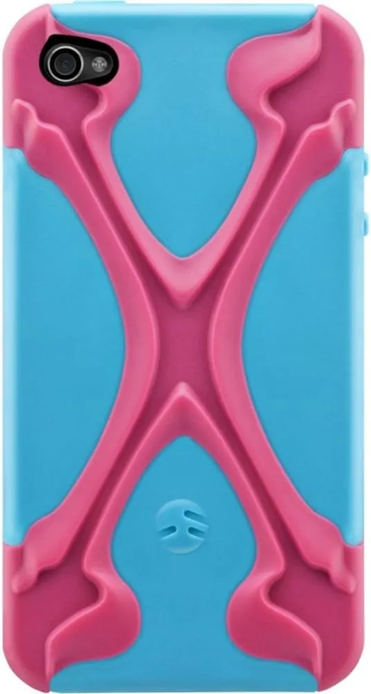 SwitchEasy Capsule Rebel X Case for iPhone 4/4S - 1 Pack - Retail Packaging - Skeleton (Magenta/Cyan)
