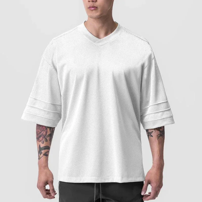 SYLVAN OVERSIZED V-NECK MESH TEE
