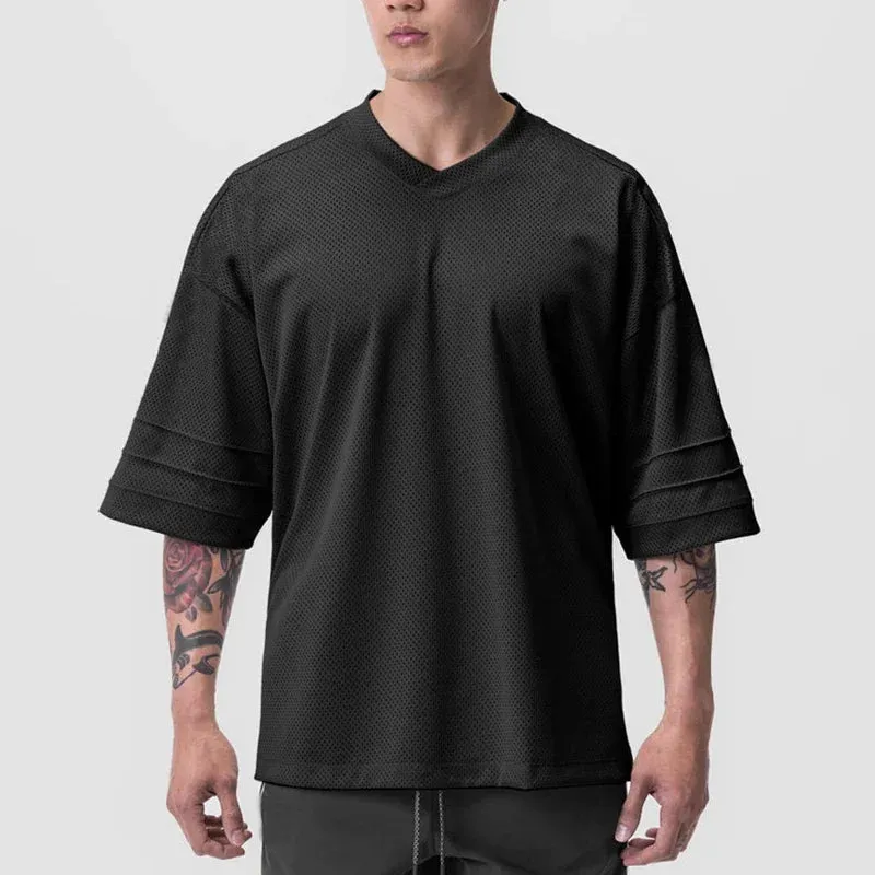SYLVAN OVERSIZED V-NECK MESH TEE