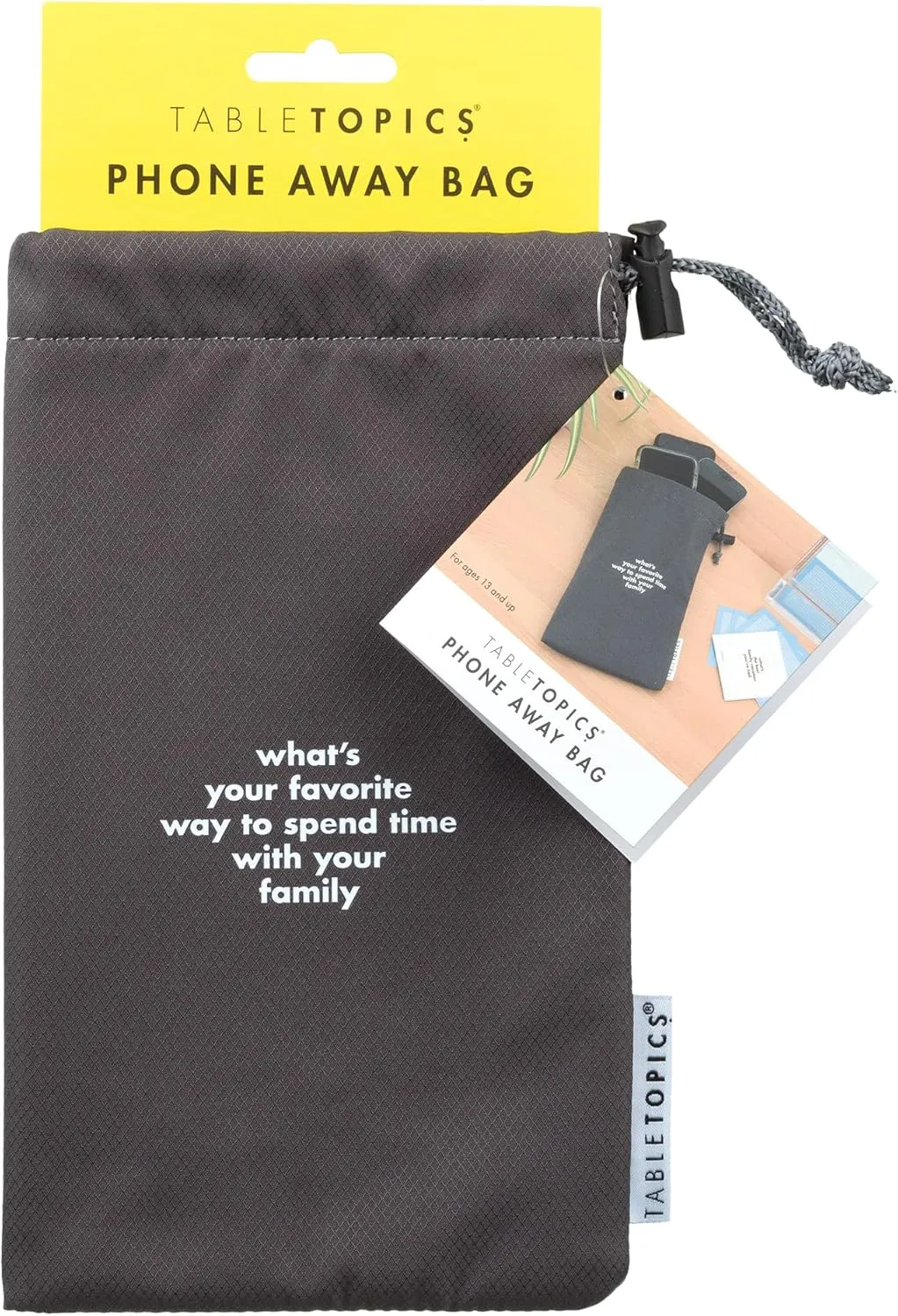TableTopics Phone Away Bag (Family): Hide Distracting Phones for Quality Family Time, Screen-Free Bonding, Meaningful Unplugged Moments