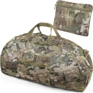 Tactical Mesh Luggage bag,50L Foldable duffel Pack,Large Capacity Range Bag For Hunting Shooting Travel Climbing Sports Gym (MC)