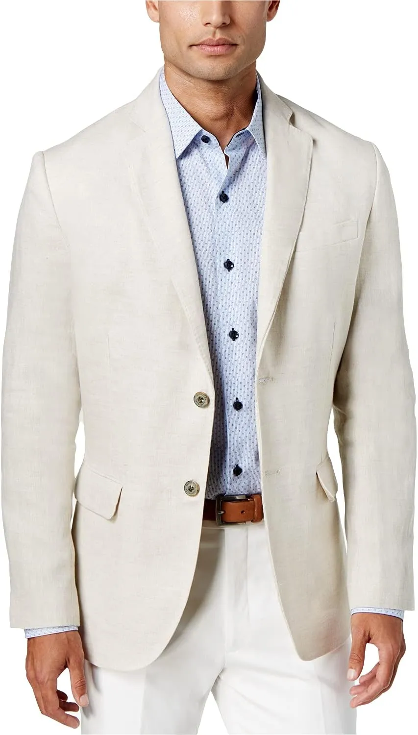 Tasso Elba Mens Big & Tall Linen Slub Sportcoat
