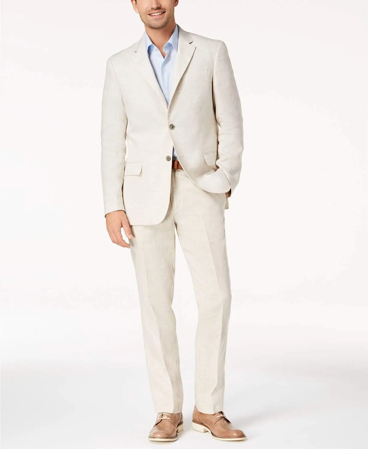 Tasso Elba Mens Big & Tall Linen Slub Sportcoat