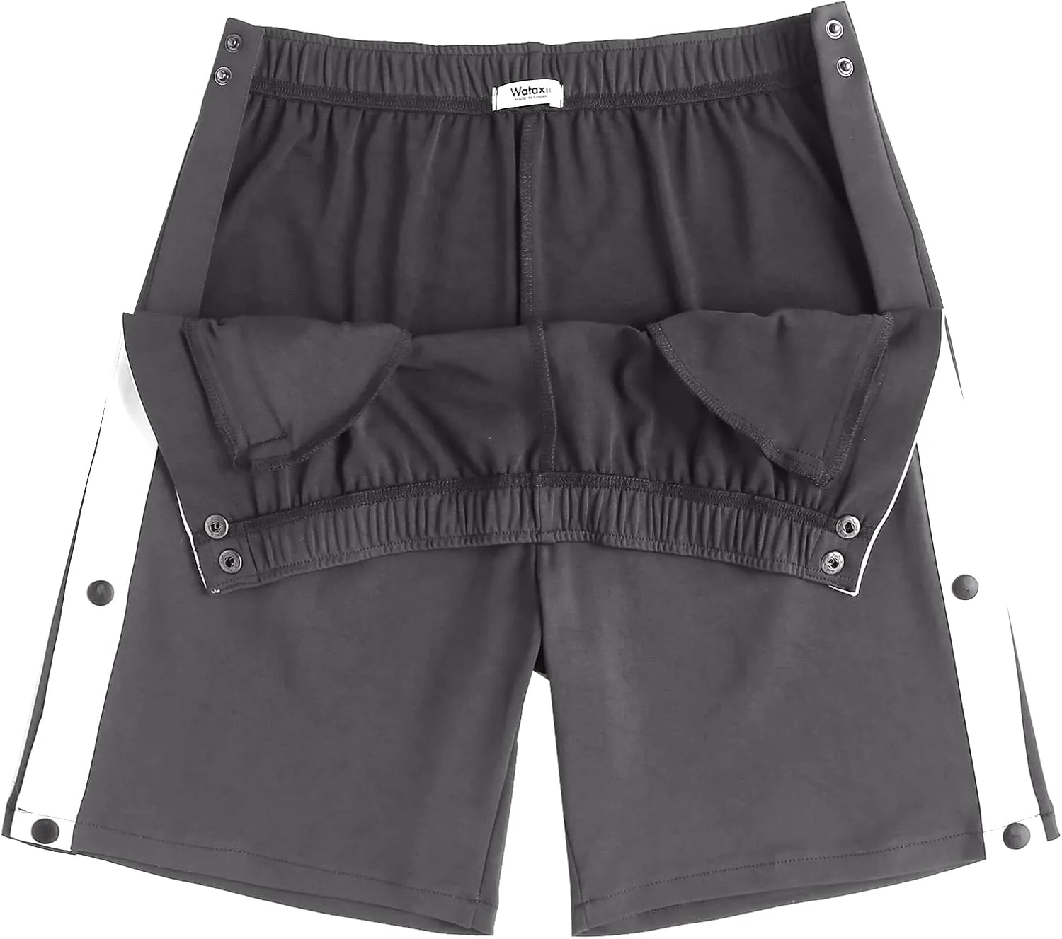 Tear Away Shorts for Men Post Surgery Adaptive Clothing Wide Leg Snap Loose Fit Shorts