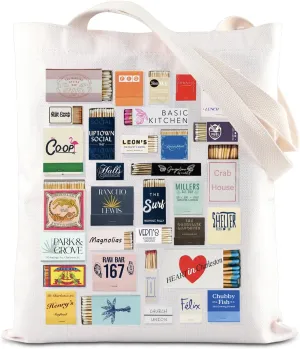 TGBJE Charleston Gift Charleston Matchbox Tote Bag Charleston South Carolina Travel Gift Charleston Restaurant Handle Bag