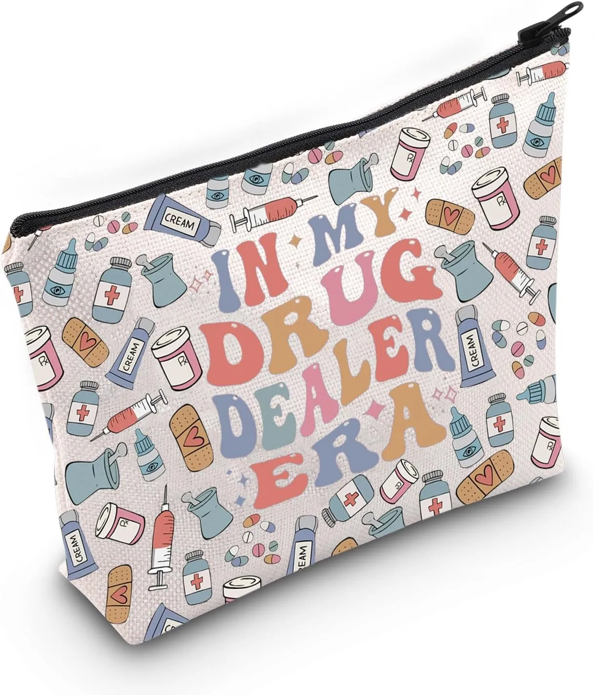 TGBJE Drug Dealer Gift In My Drug Dealer Era Makeup Bag Pharmacist Gift Medication Distributor Zipper Pouch Weed Gift (Drug Dealer Era bag)