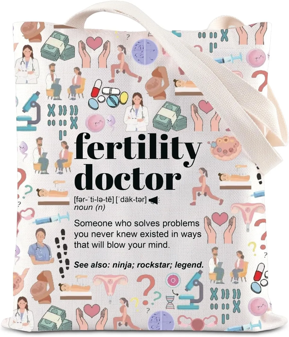TGBJE Fertility Doctor Appreciation Gift Gynecologist Gifts Medical Healthcare Workers Thank You Tote Bag