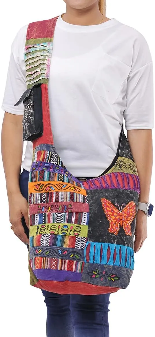 THE COLLECTION ROYAL Hobo Crossbody Bags for Women, Boho Purse, Boho Bag | Hippie Bag, Indie Tote Bag, Cloth Purse for Women