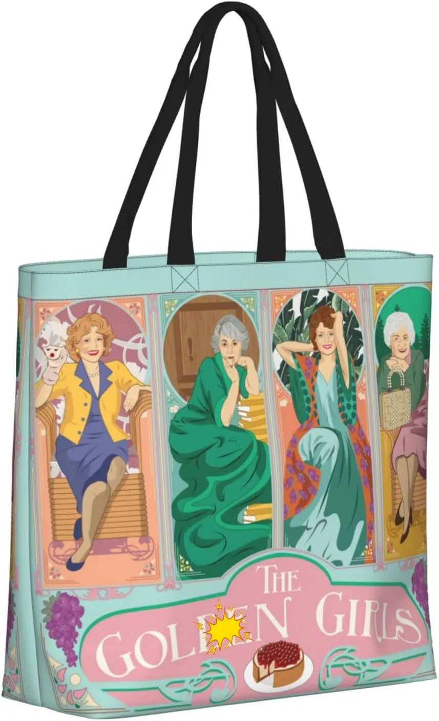 The Gold Girls Tote Bags Large Shopping Grocery Shoulder Bag Thank You for Being A Friend Friendship Gifts for Women Girls