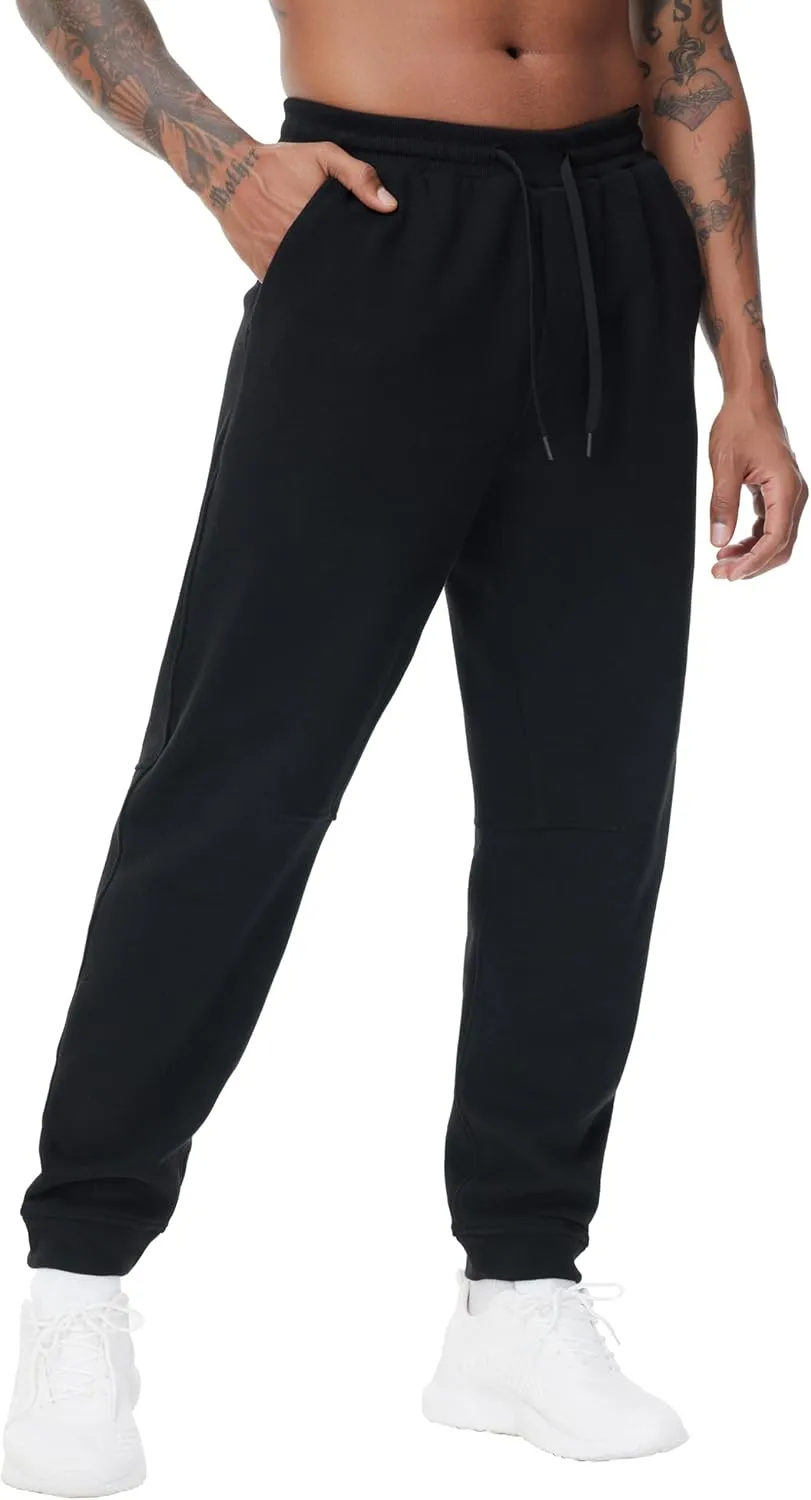 THE GYM PEOPLE Men's Fleece Workout Sweatpants Drawstring Tapered Running Lounge Jogger Pants with Pockets
