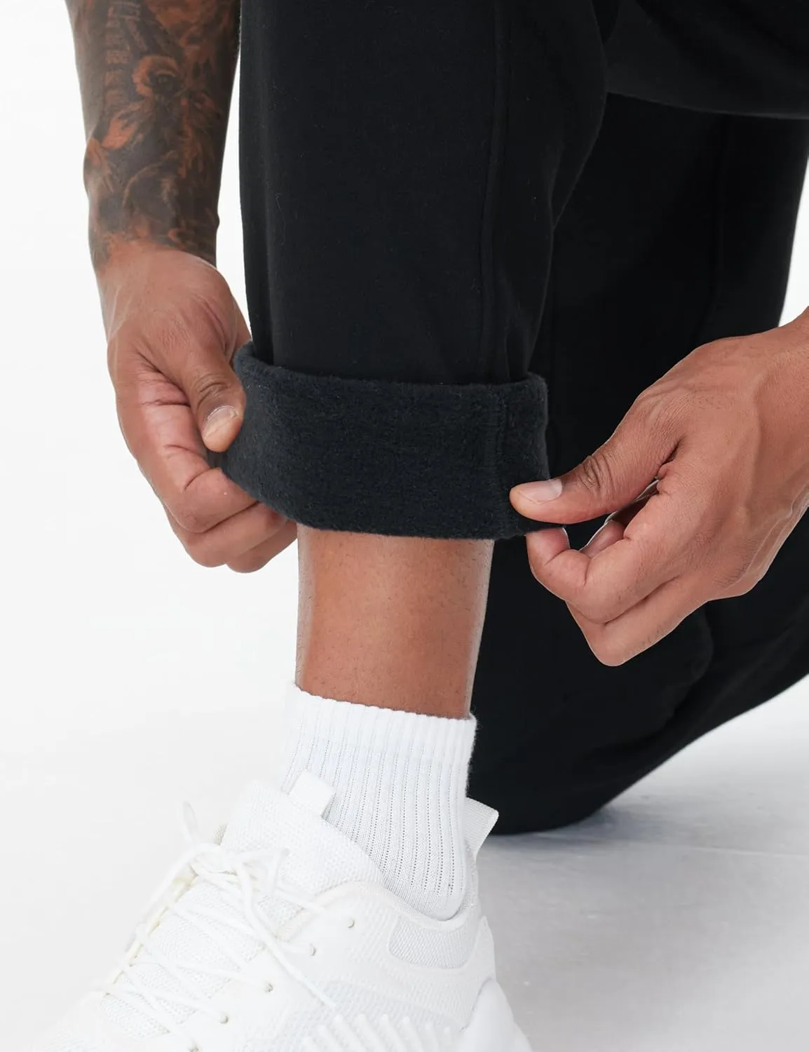 THE GYM PEOPLE Men's Fleece Workout Sweatpants Drawstring Tapered Running Lounge Jogger Pants with Pockets