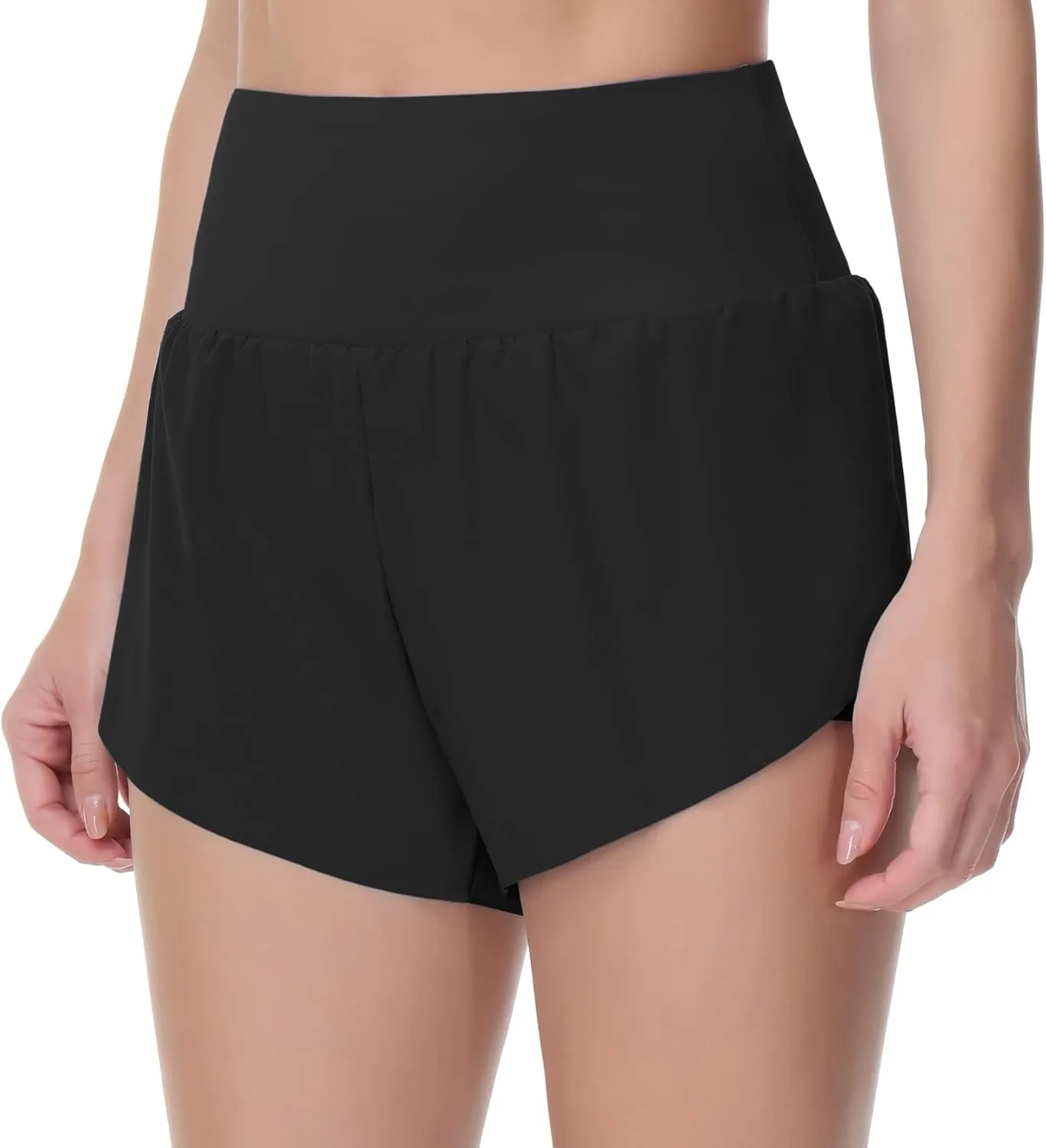 THE GYM PEOPLE Women’s Quick Dry Running Shorts Mesh Liner High Waisted Tennis Workout Shorts Zipper Pockets