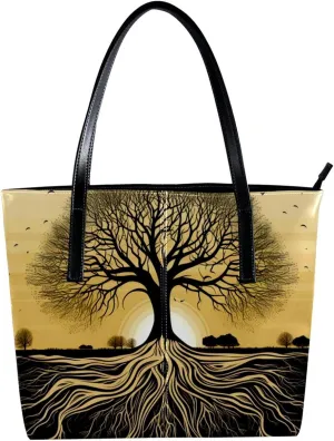 The Tote Bag For Women,Bags For Women,Reusable Shopping Bags,African Grassland Tree Root Handbags